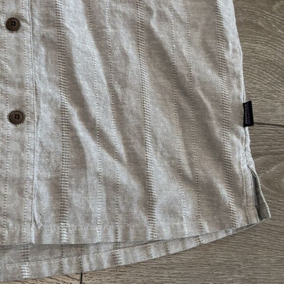 Patagonia Back Step Mens Small Salt Gray Hemp Cotton Outdoor Button Up Casual - Picture 3 of 6
